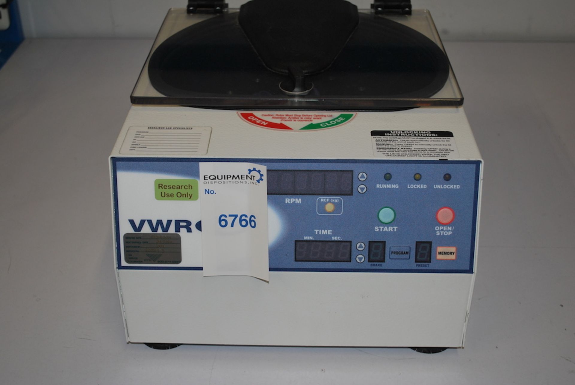 VWR 853VES MEDIUM CAPACITY CONTINUOUS DUTY DIGITAL CENTRIFUGE 6766