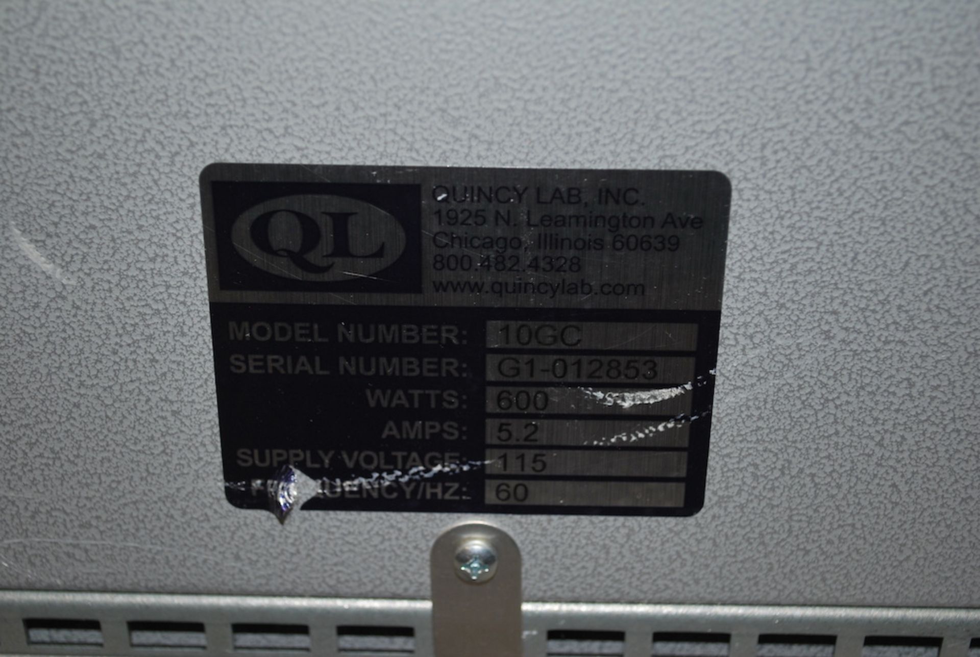 QUINCY LABS INC. 10GC LAB OVEN - Image 10 of 10