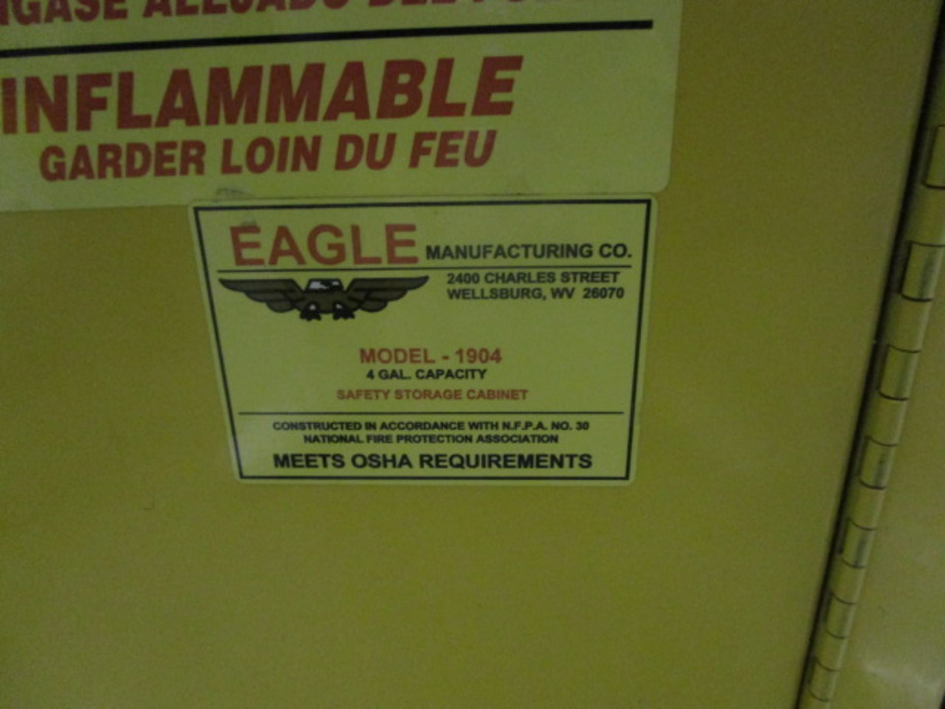 EAGLE model 1904 flammable cabinet (Yellow) - Image 2 of 5