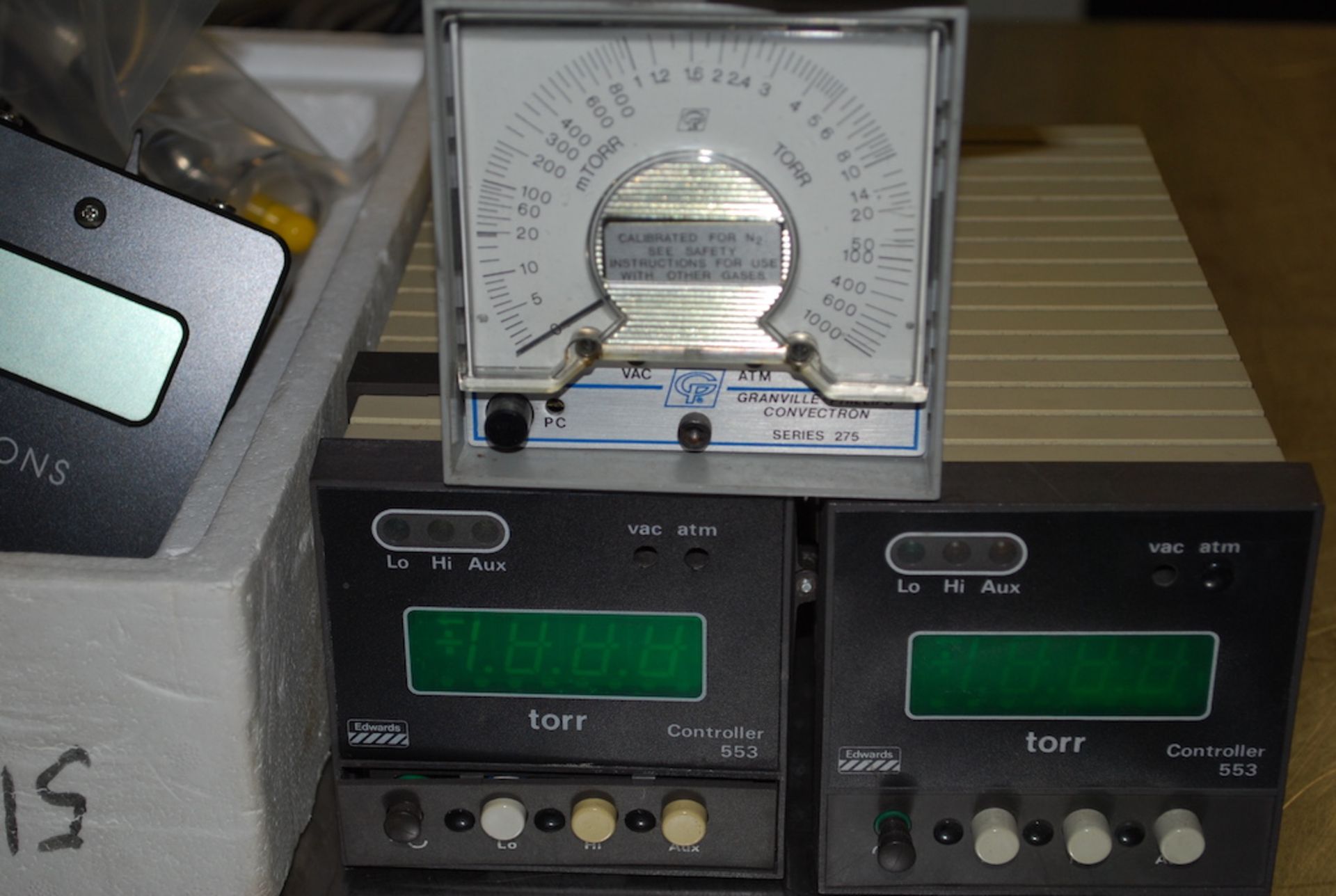 Qty-3 Convectron gauge controllers + one ( 1 ) head and matching Micron controller - Image 2 of 9