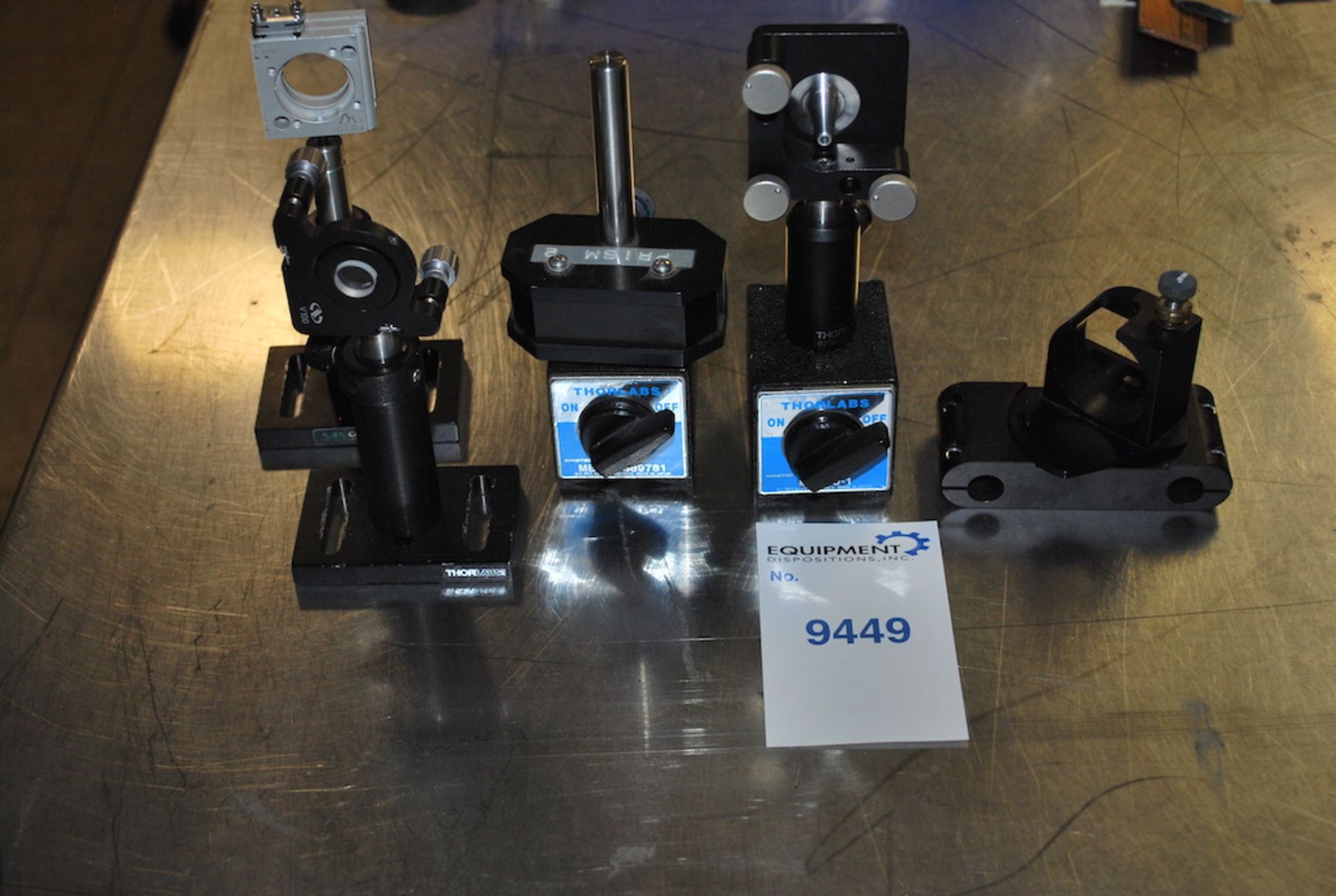Qty-3 1" XY optical mounts on stands + Dispersion prism ( 25 % - 75% ratio )