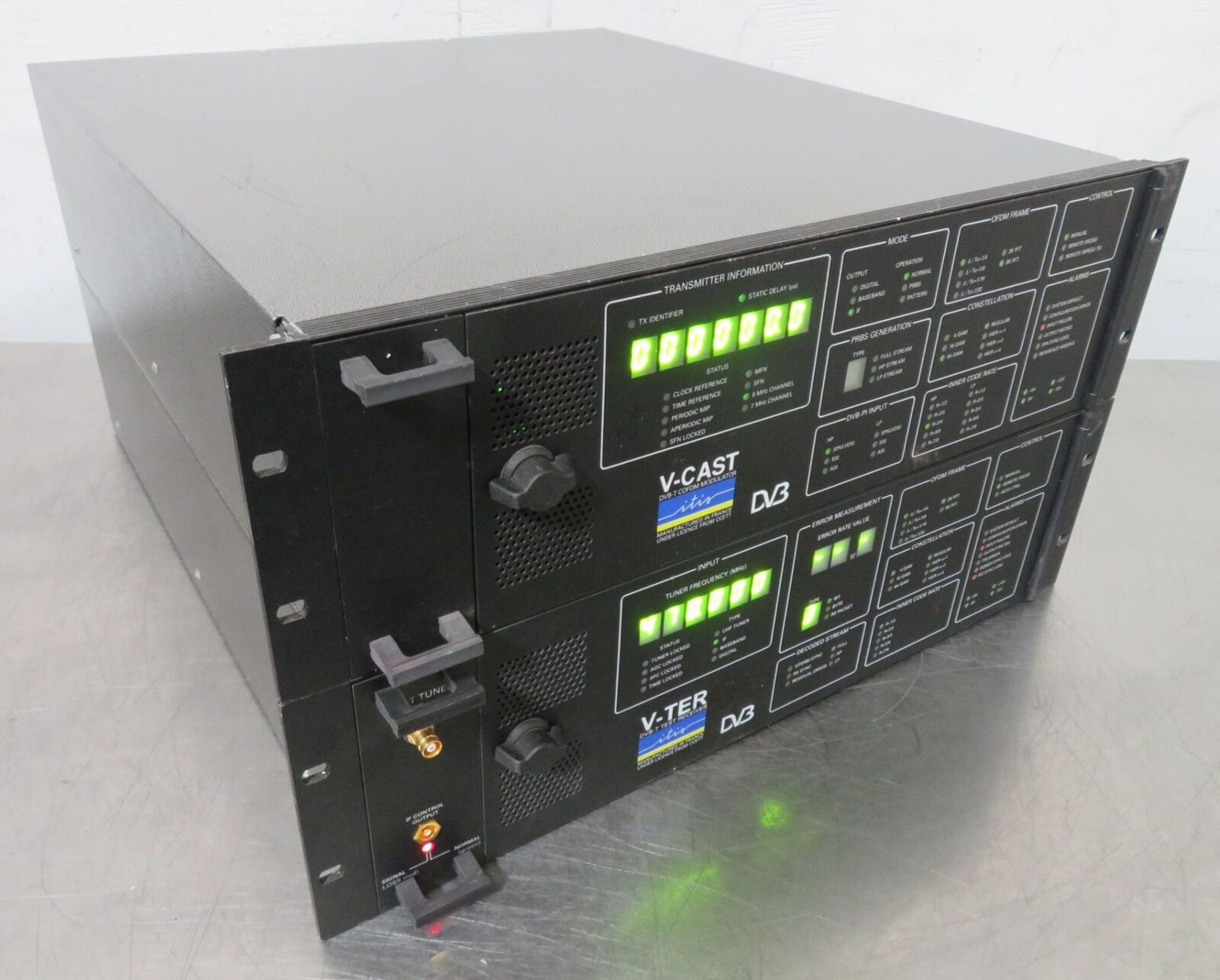 ITIS V-CAST DVB-T COFDM Modulator TRA-70014V112 V-Ter Test Receiver TRA-96277V121 - Gilroy