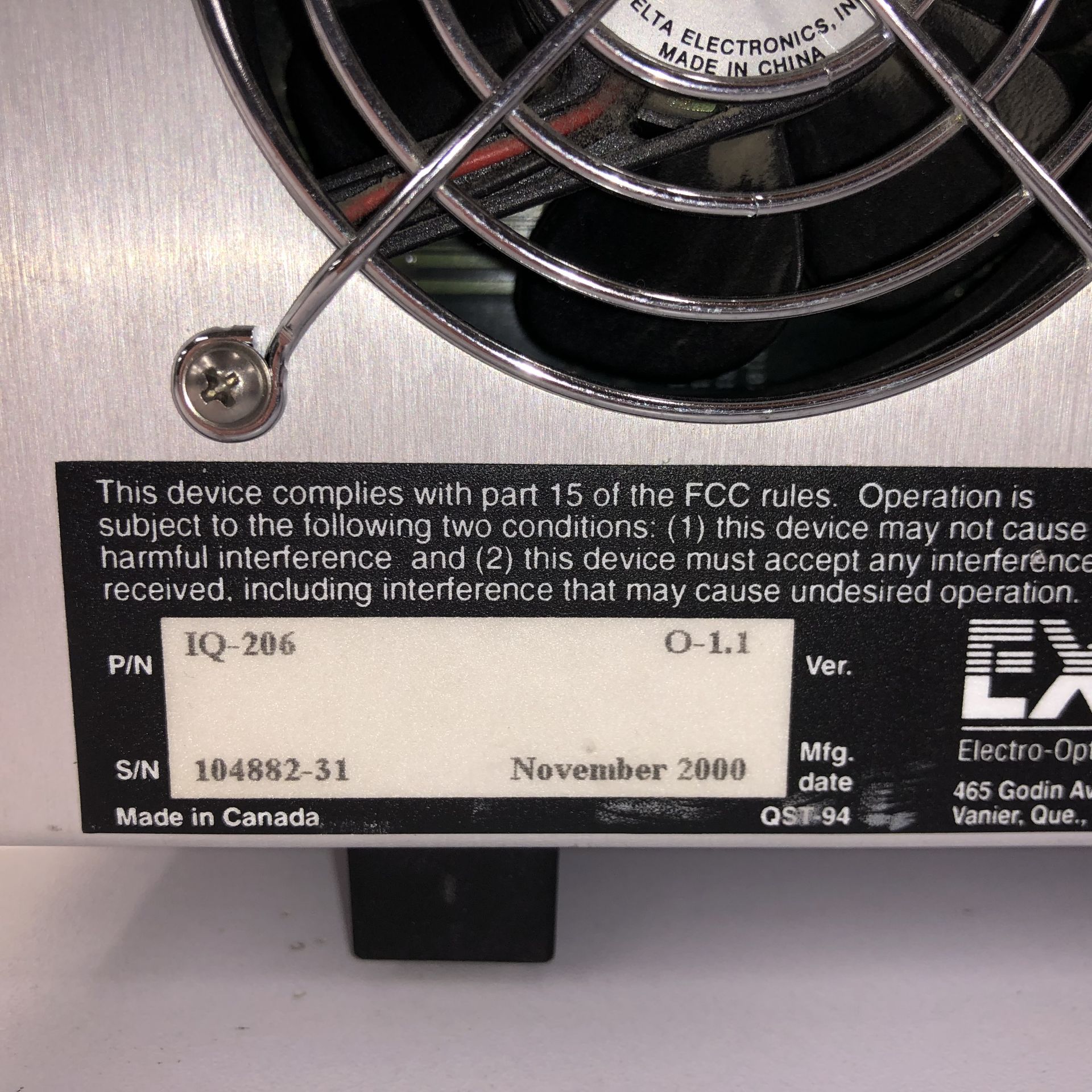 EXFO IQ-206 EXPANSION UNIT   1218 Alderwood Ave Sunnyvale, California - Image 5 of 7