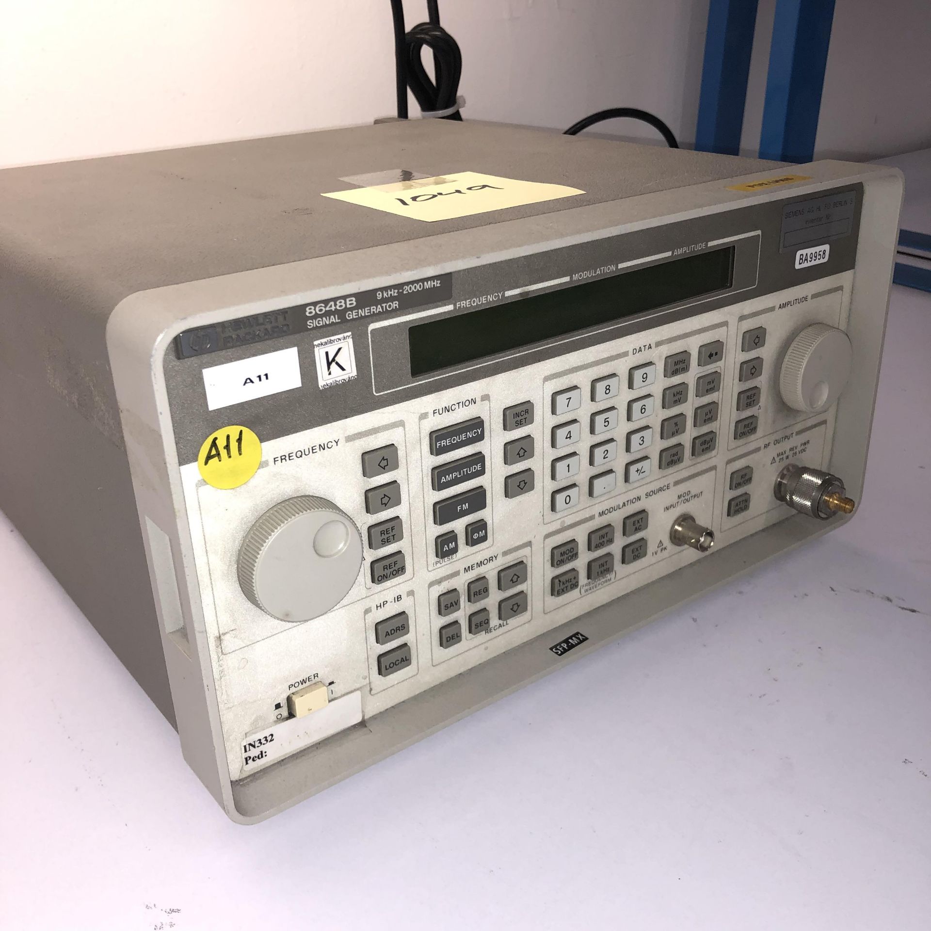 HEWLETT PACKARD 8648B SIGNAL GENERATOR   1218 Alderwood Ave Sunnyvale, California - Image 2 of 6