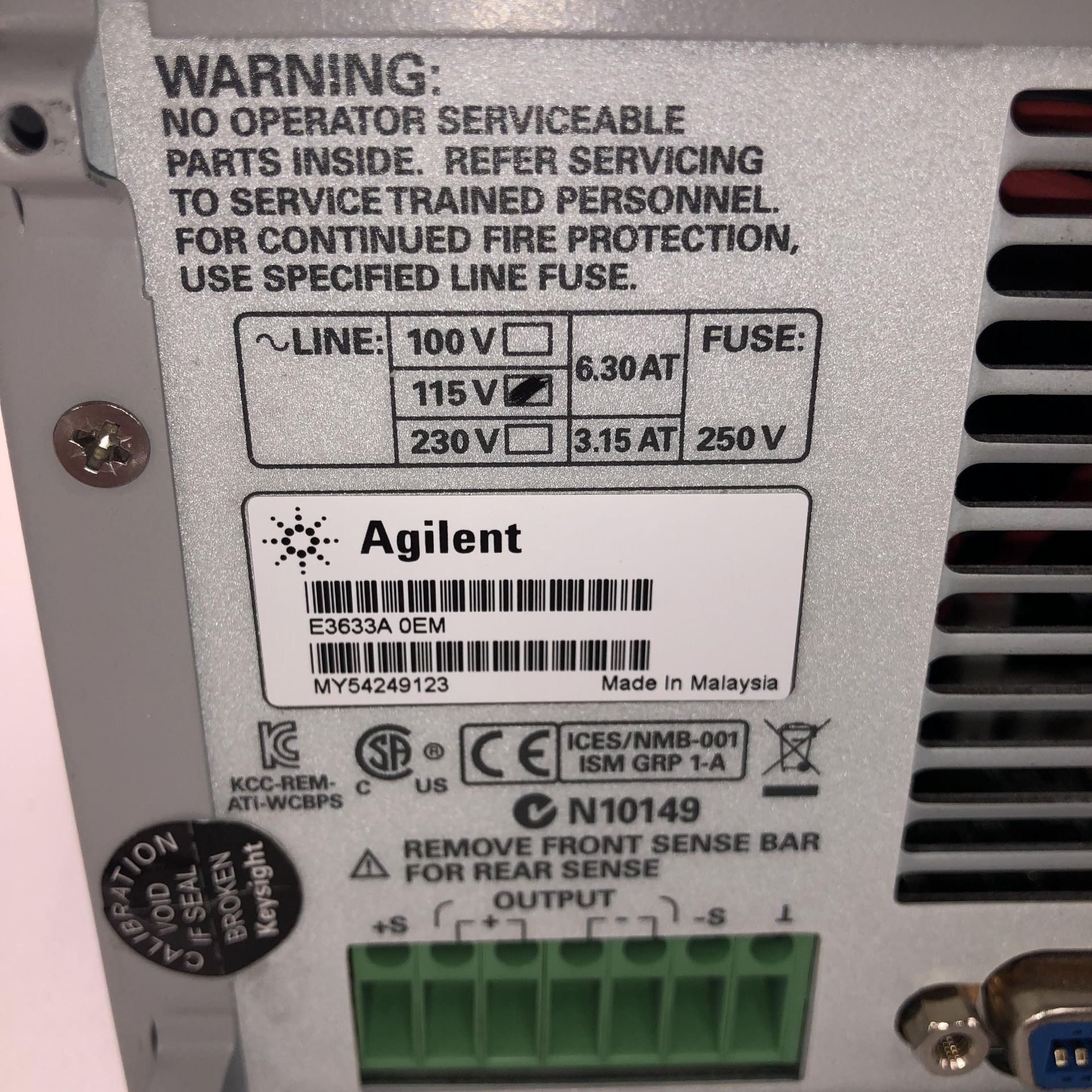 KEYSIGHT E3633A DC POWER SUPPLY   IO Processor No Response   1218 Alderwood Ave Sunnyvale, - Image 5 of 6