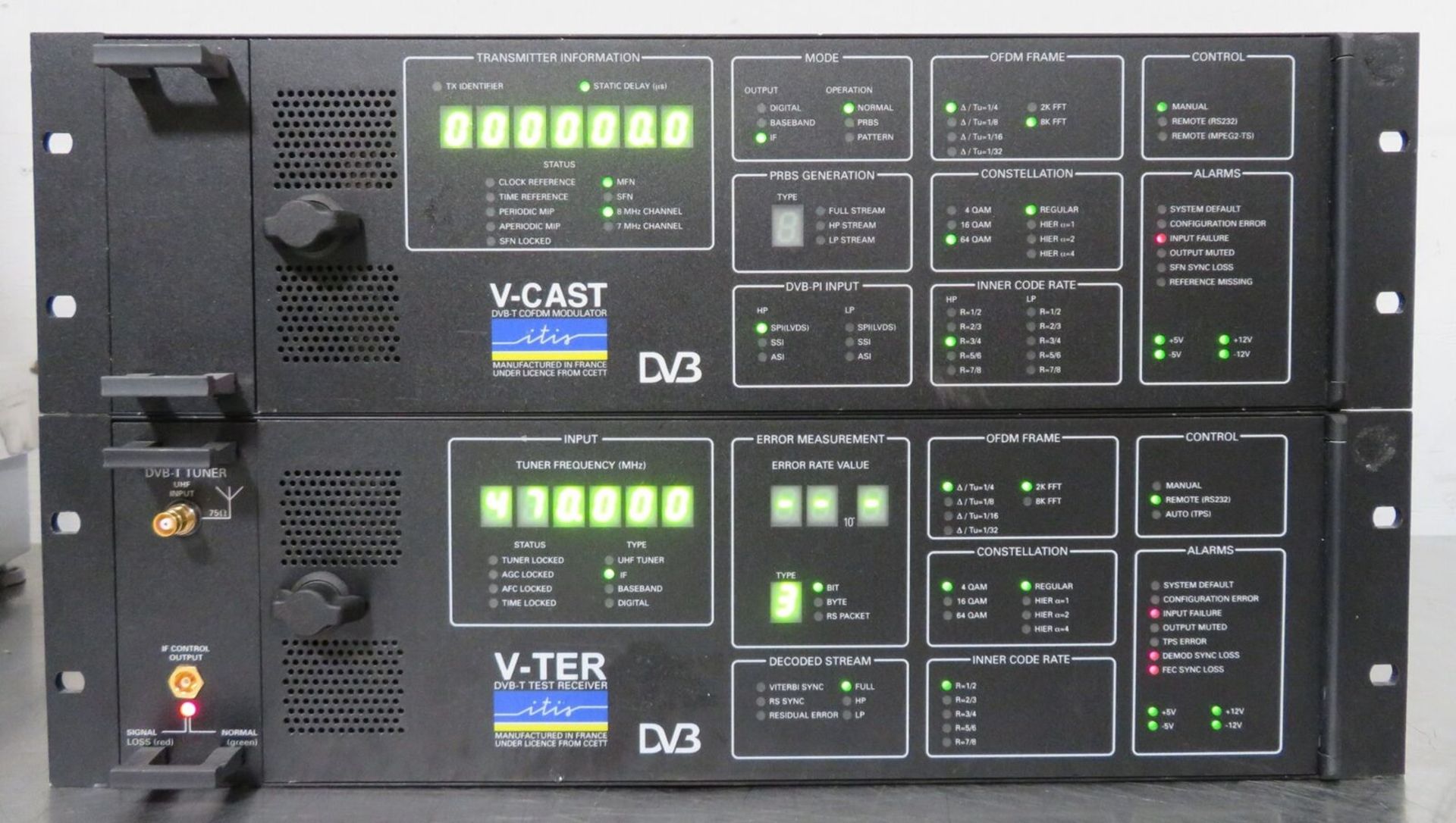 ITIS V-CAST DVB-T COFDM Modulator TRA-70014V112 V-Ter Test Receiver TRA-96277V121 - Gilroy - Image 2 of 9