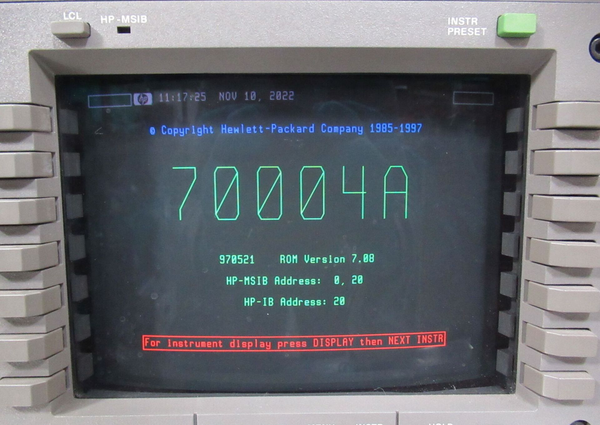 HP 70004A Display/Mainframe w/ 70842B Error Detector Plugin - Gilroy - Image 2 of 9