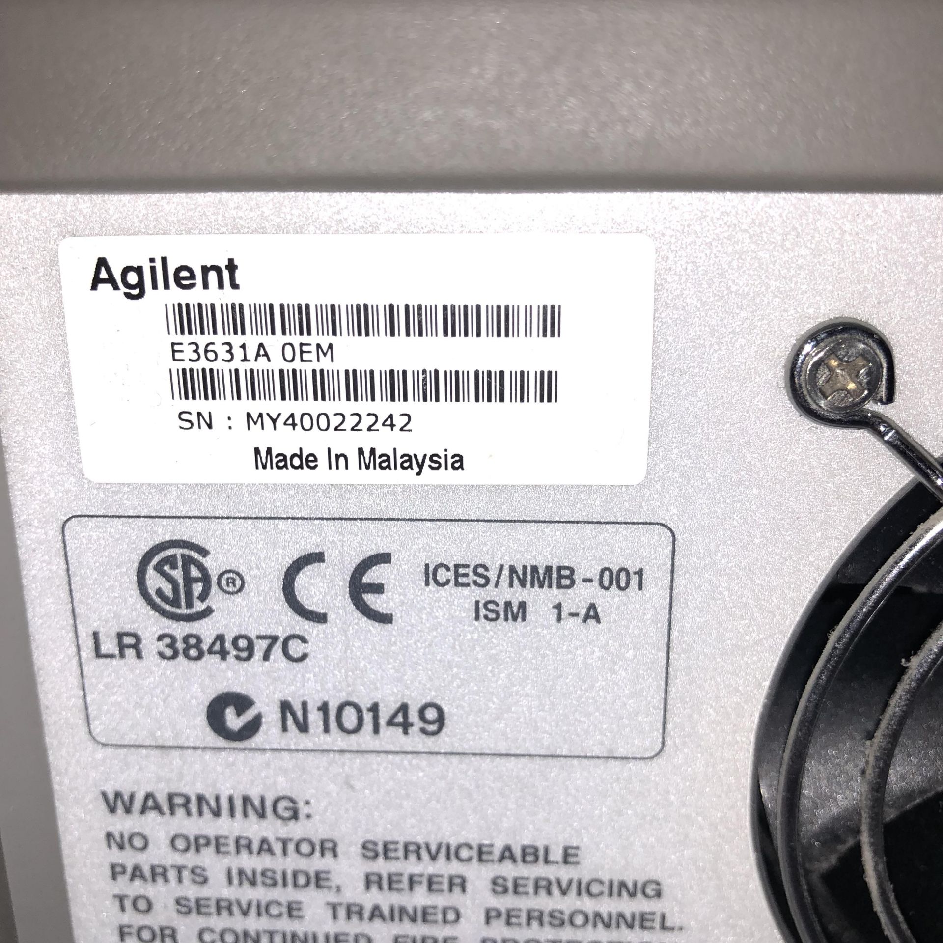 AGILENT E3631A TRIPLE OUTPUT DC POWER SUPPLY   1218 Alderwood Ave Sunnyvale, California - Image 5 of 6