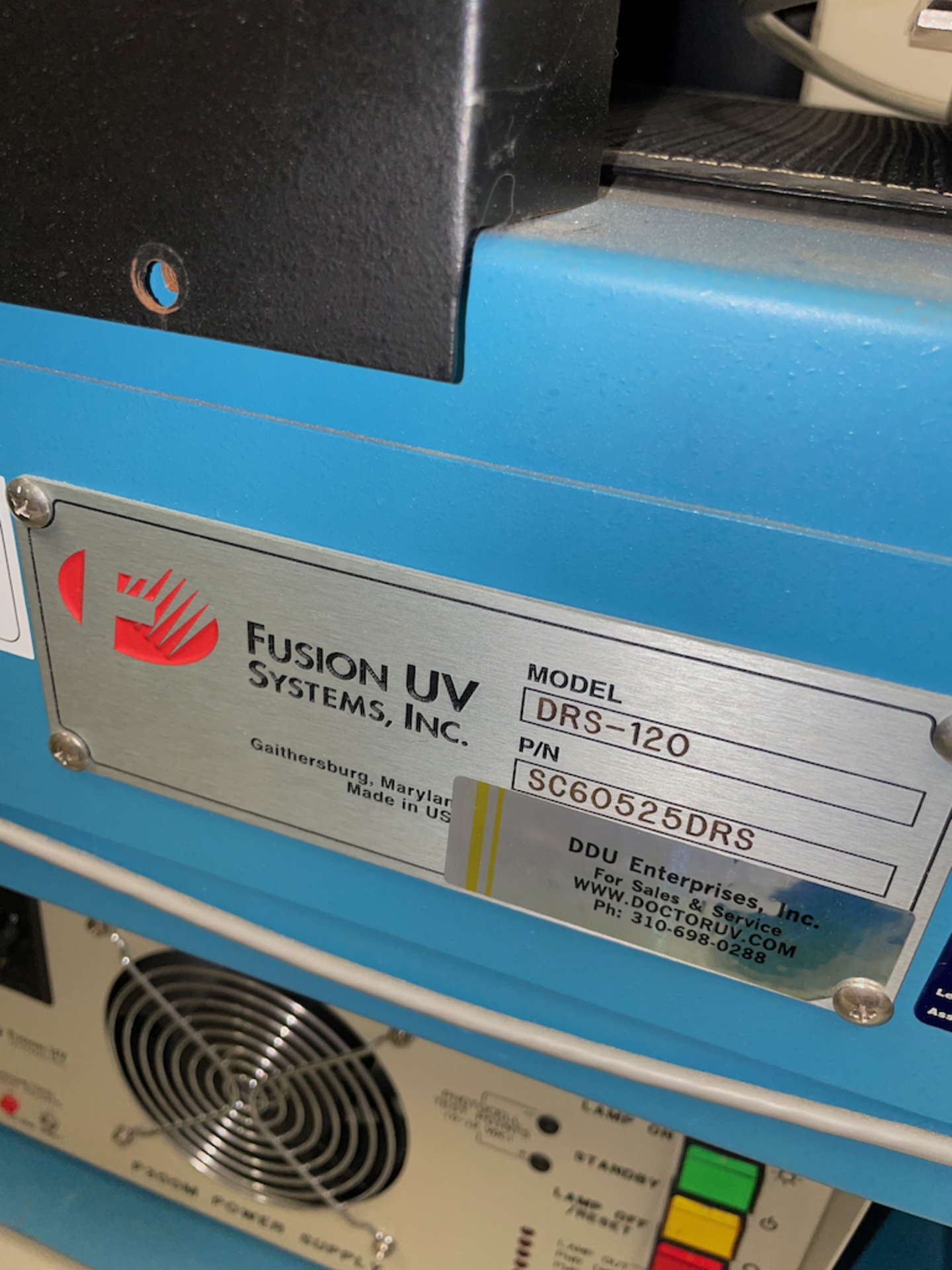 Fusion DRS-120 UV Curing System w/ (2 ) Fusion P300M Power Supplies - Image 7 of 8