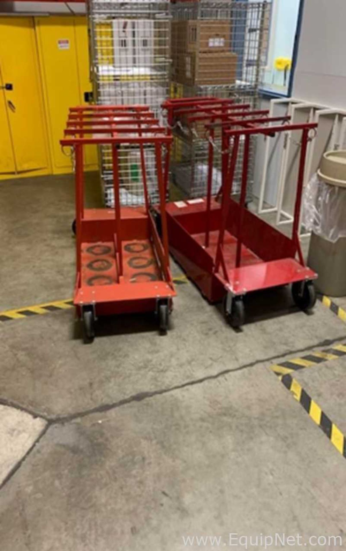 DESCRIPTION: Lot of 2 Oxygen Bottle Carts with 8 Bottle Capacity and Safety Chains EQUIPNET - Image 3 of 4