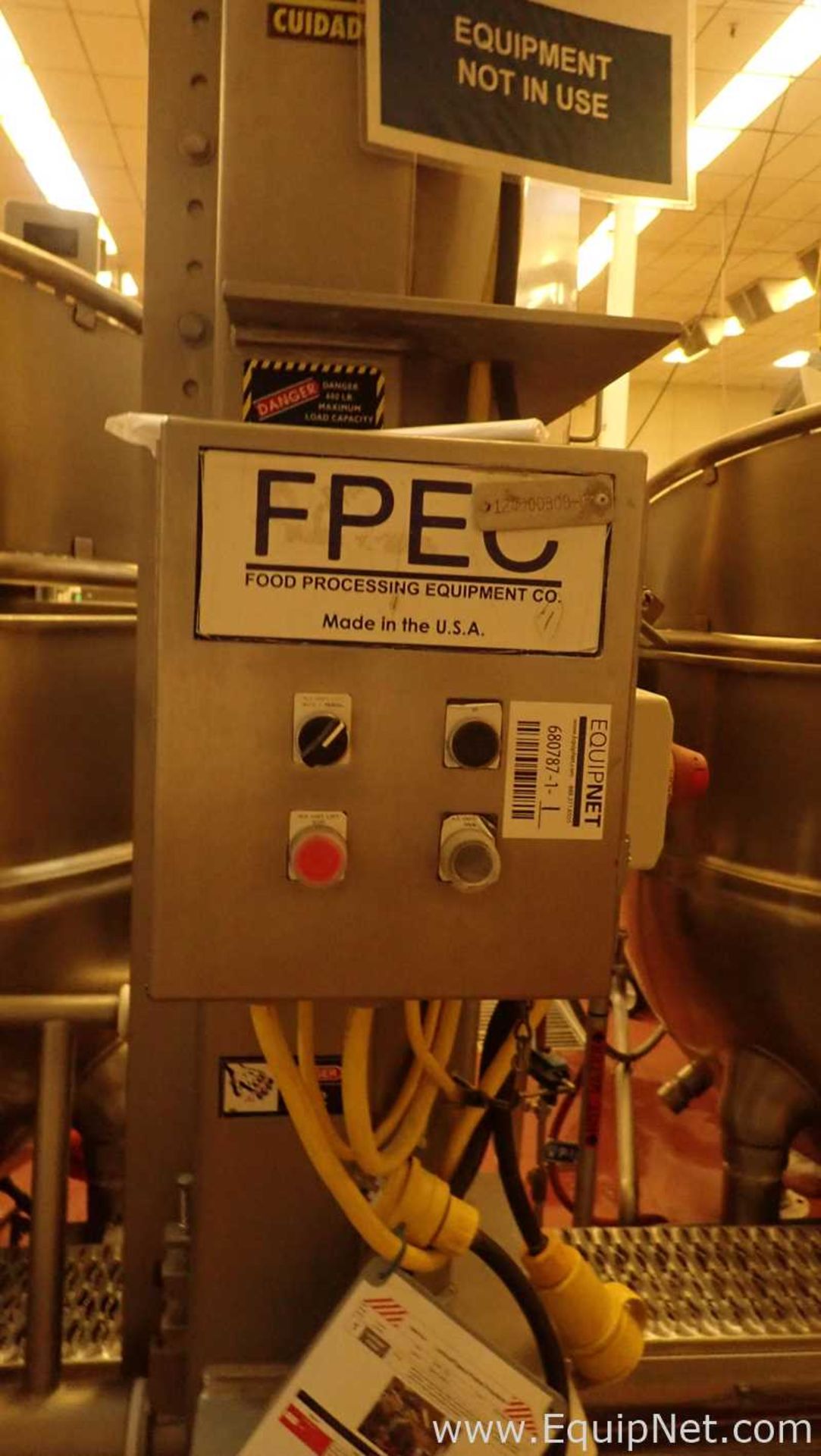 DESCRIPTION: FPEC VL8 Stainless Steel Stationary Cart Lift Push button controlsDump dimensions: 31 x - Image 6 of 6