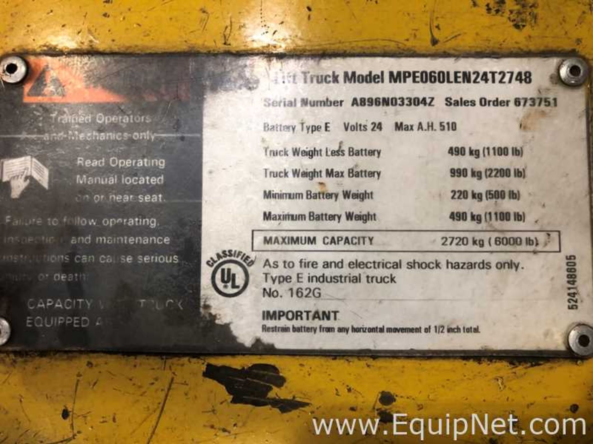 Yale MPE060LEN24T2748 Pallet Jack 6000 LB. DE5 - Image 4 of 11