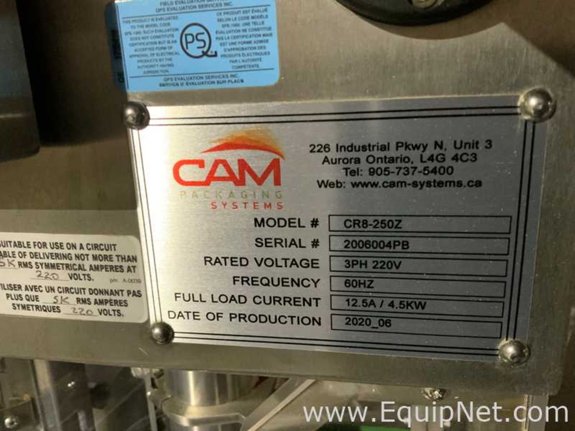 CAM CR8-250Z Pre Made Pouch Filler with Infeed Unit Twin Sealing Heads Dry Product - Image 3 of 11