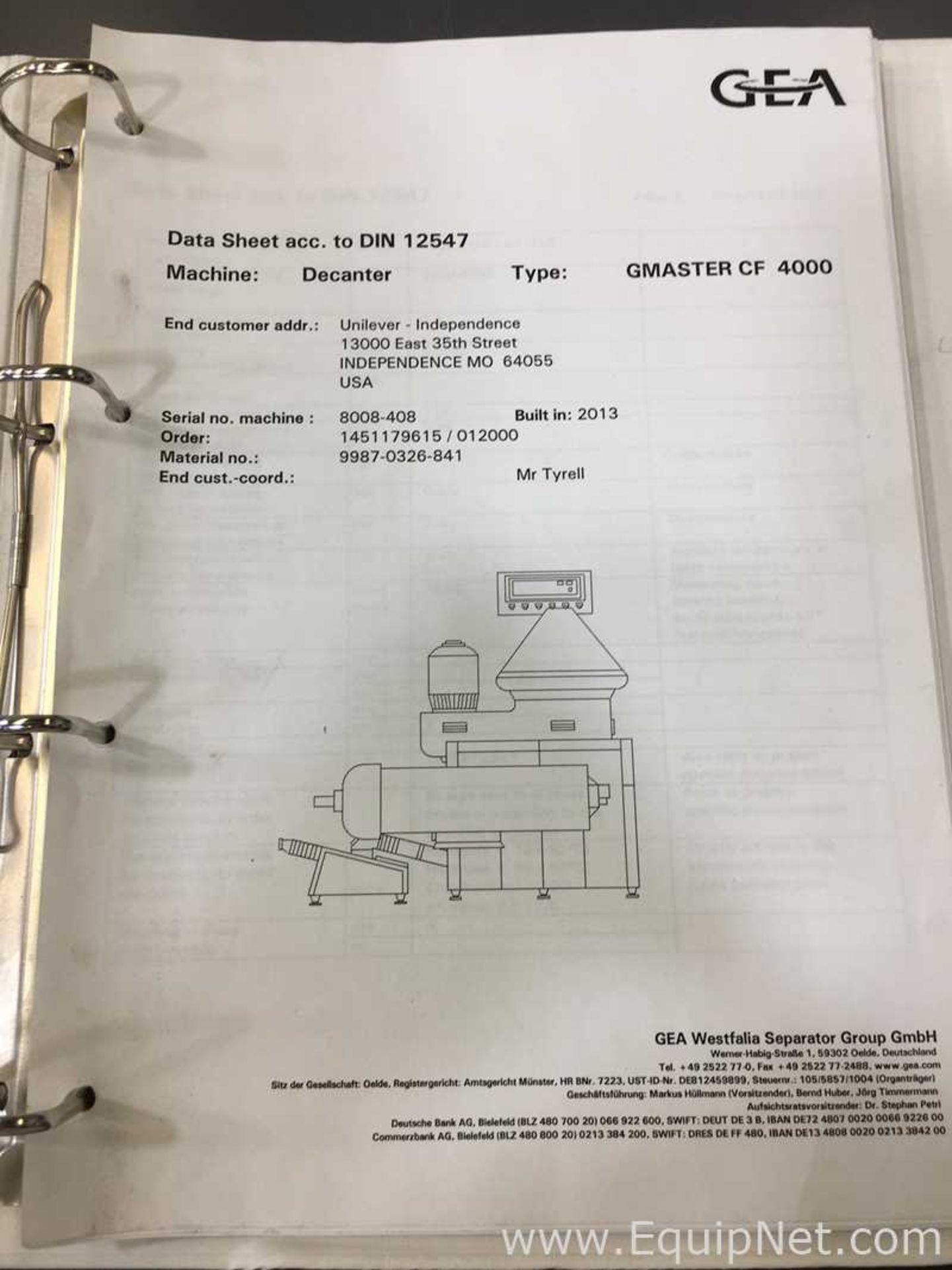 GEA Westfalia Separator Group GMASTER CF 4000 Stainless Steel Decanter Centrifuge - Image 33 of 44