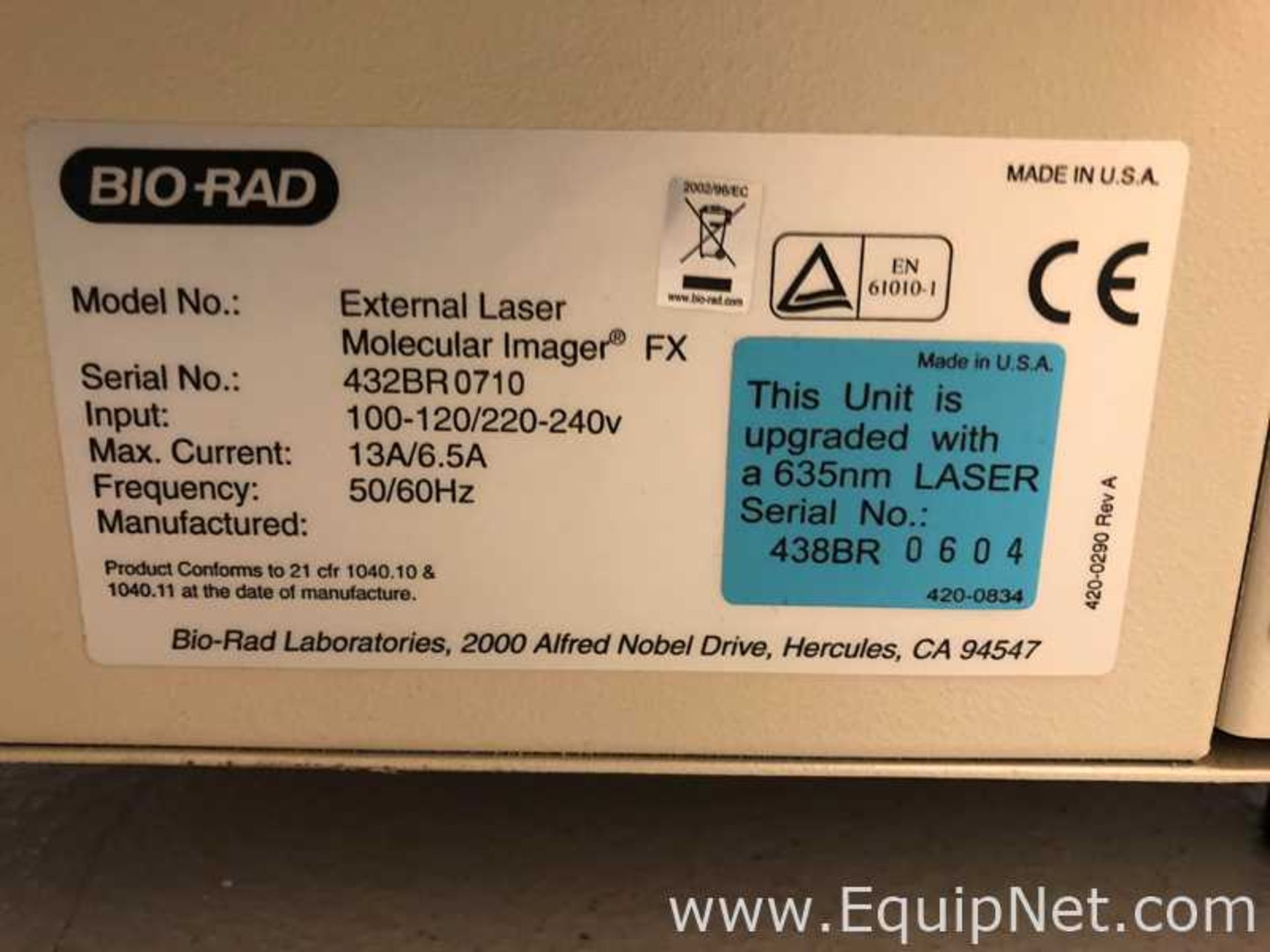 Bio Rad PharosFX Plus Molecular Imager System With External laser Molecular Imager And Dual Cell - Image 5 of 7