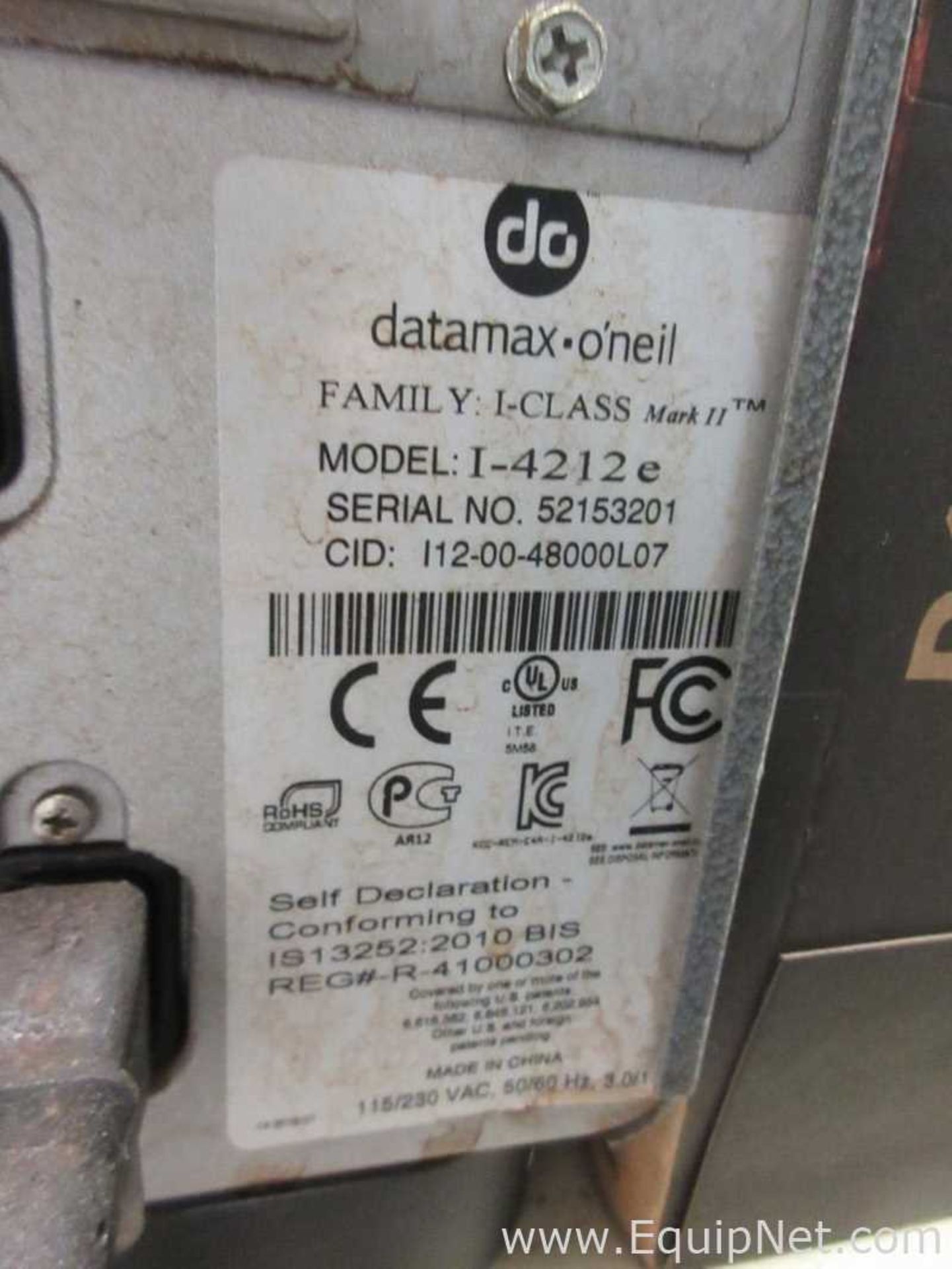 Datamax oneil I-Class Mark II Industrial Barcode Printer I-4212e - Image 5 of 5