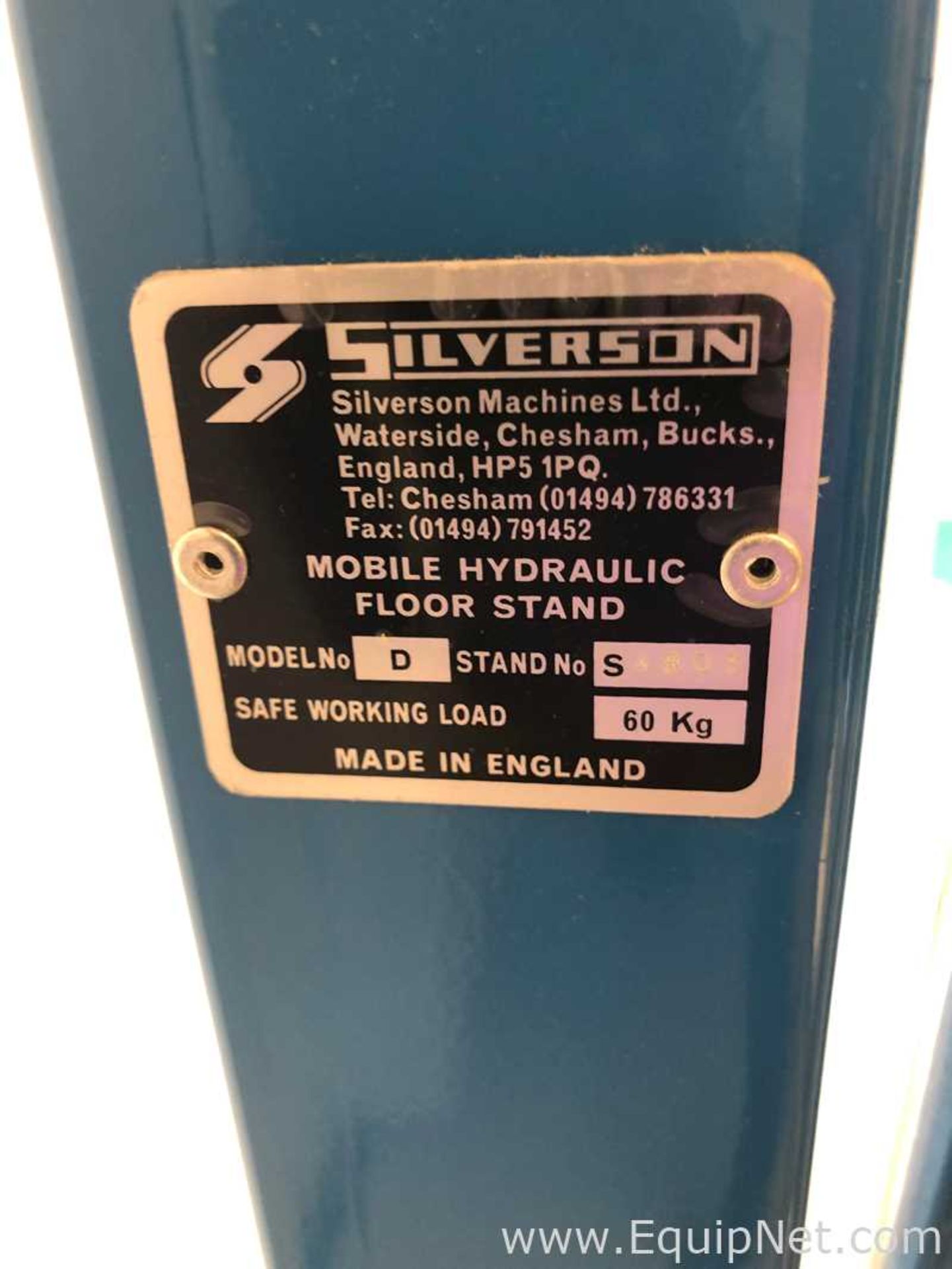 Silverson AX60 Stainless Steel Homogenizer With Mobile Hydraulic Floor Stand - Image 14 of 14