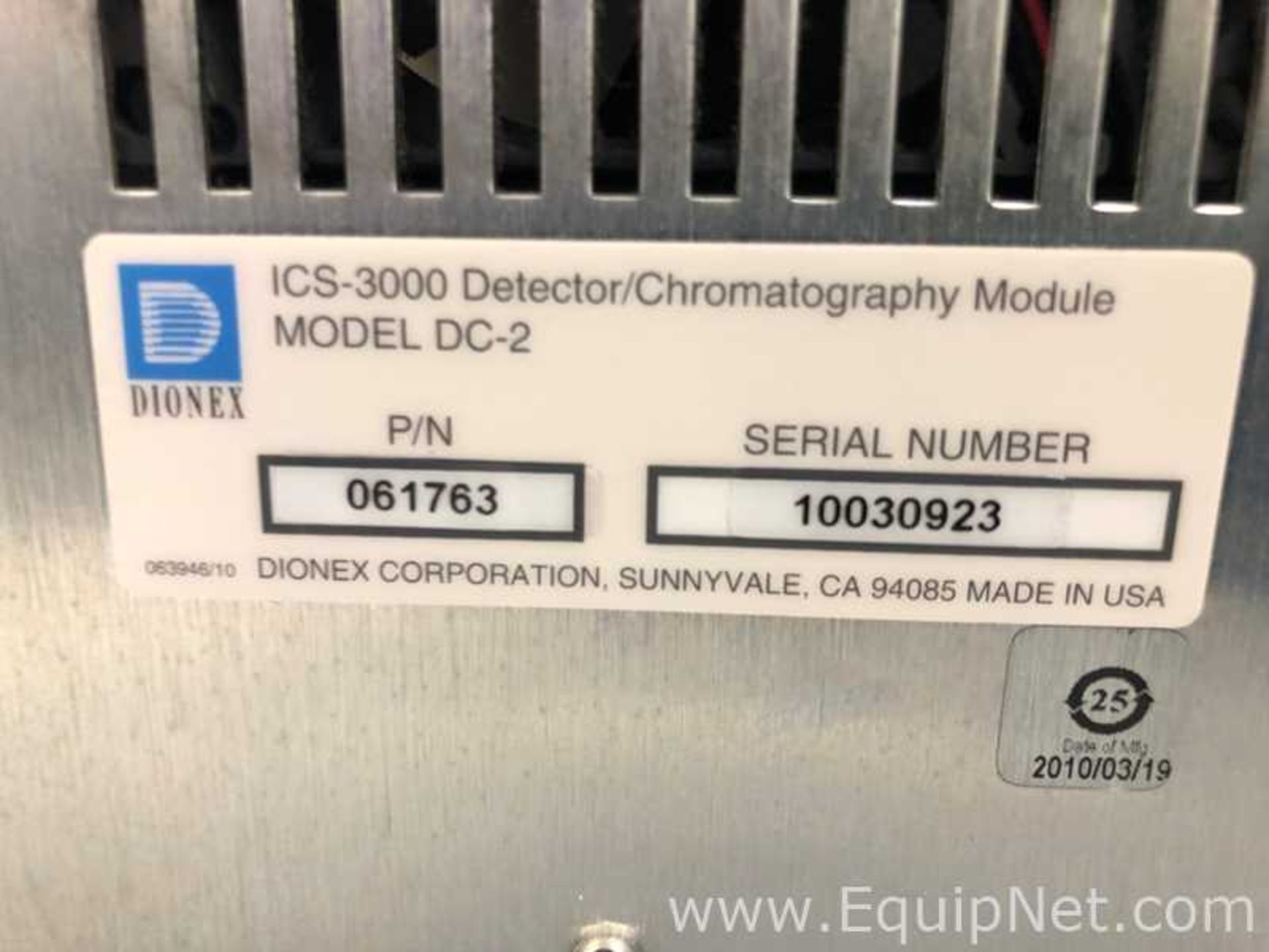 Dionex ICS-3000 Ion Chromatography System With DC-2, Autosampler AS-1, DP-1/SP-1 And EG-2 - Image 6 of 9