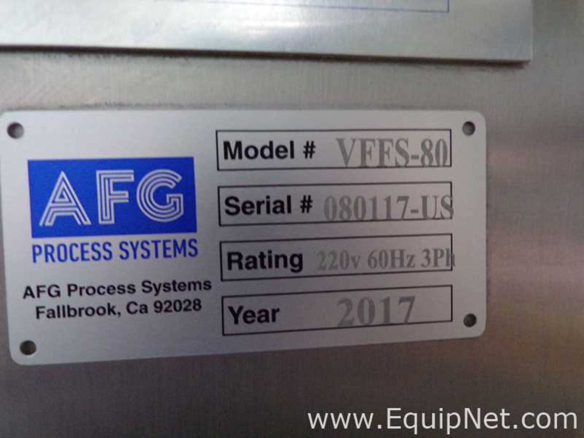 AFG Process Systems VFFS-80 Vertical Form Fill Seal Machine With Top Mounted Scale - Image 3 of 13