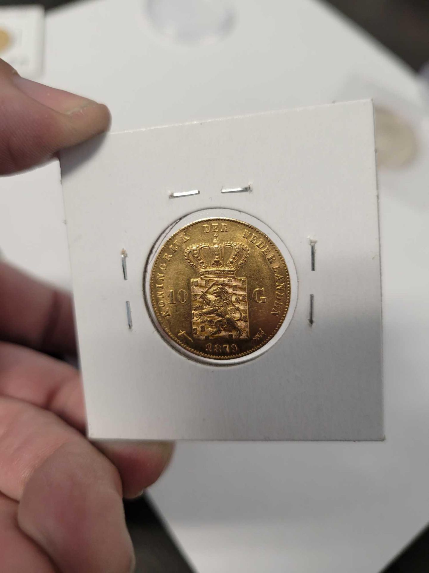 1879 Netherlands 10 gulden gold