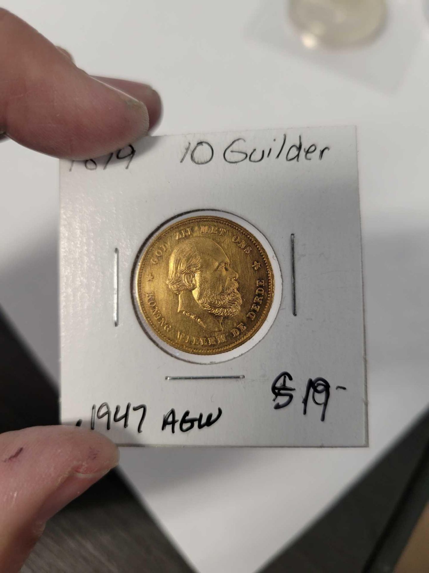 1879 Netherlands 10 gulden gold - Image 2 of 4