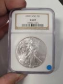 2002 Silver Eagle Graded