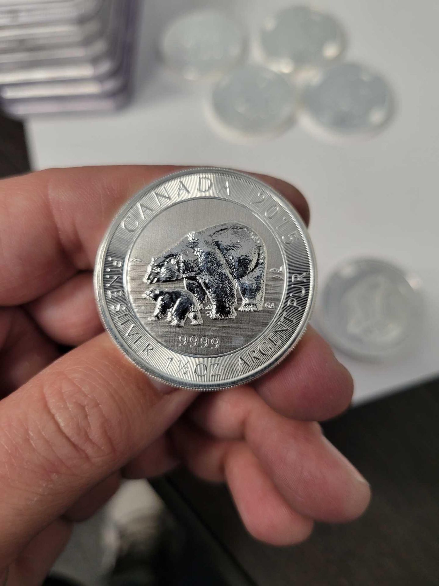 2 1.5 Oz Canadian Silver Coins with Bears - Image 3 of 5