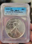 2020 Silver Eagle Graded MS70