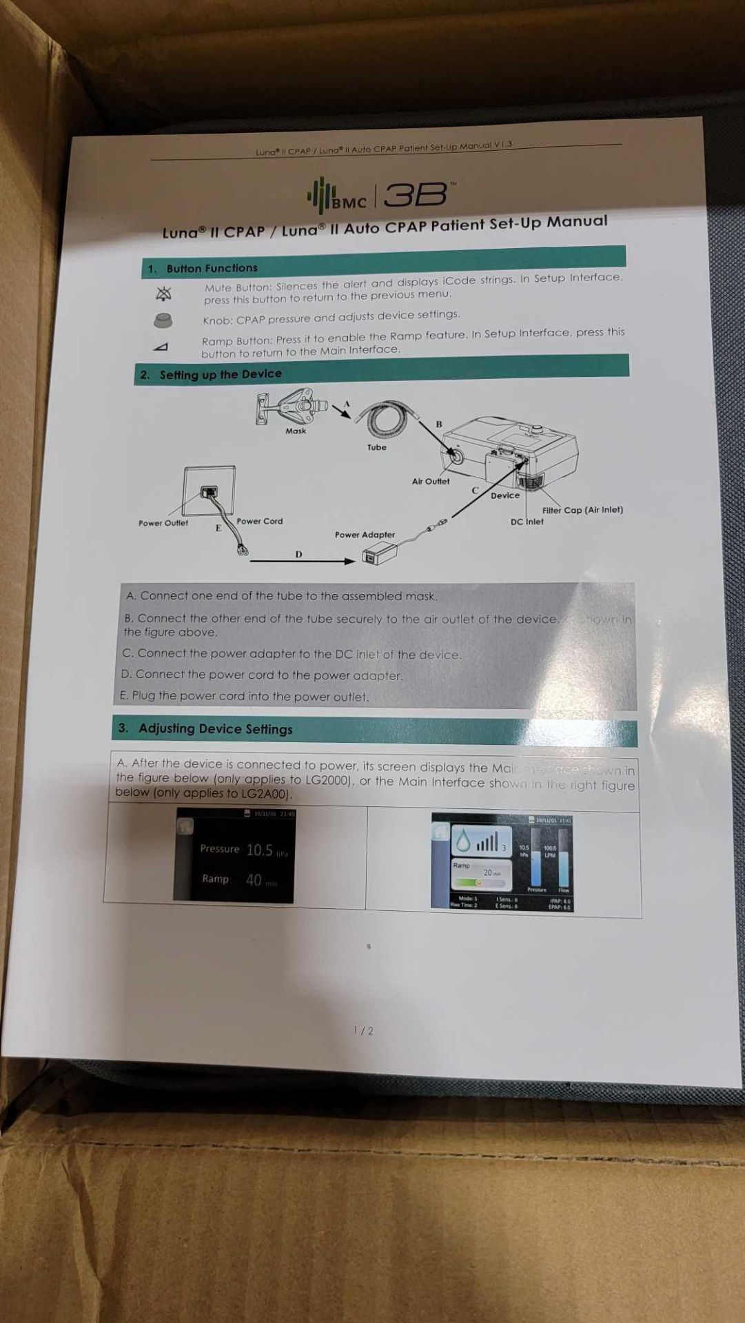 Luna ii CPAP machine and more - Image 2 of 12