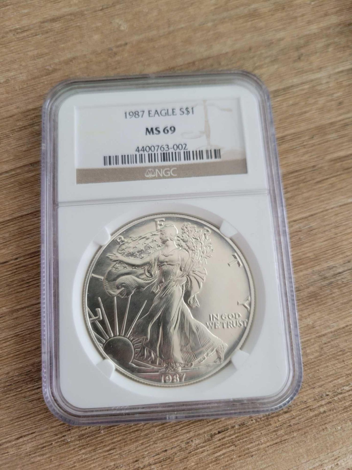 1987 Silver Eagle Graded - Image 2 of 2