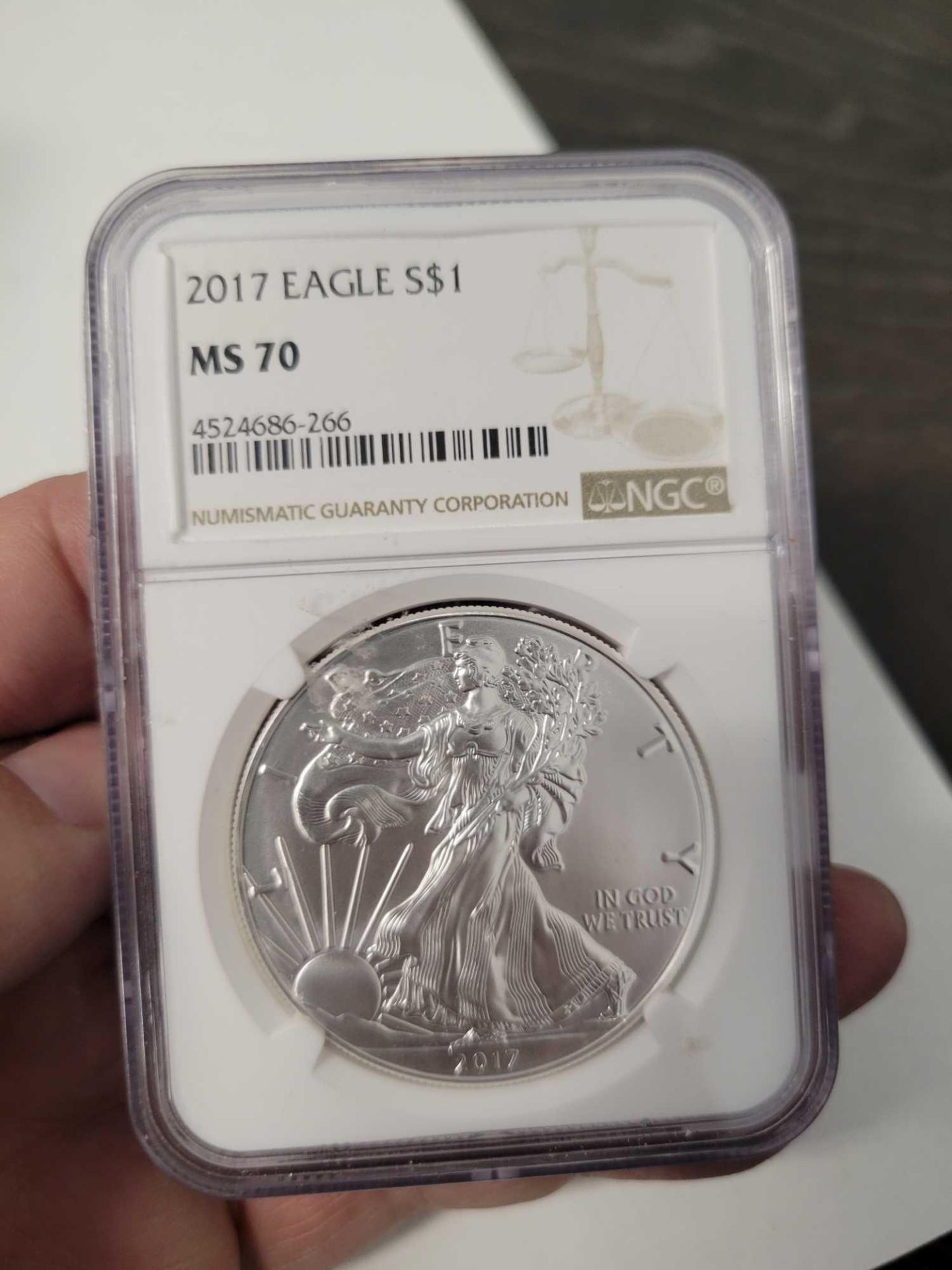 2017 Silver Eagle Graded MS70