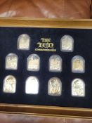 Hamilton Mint gold plated 10 Commandments Silver Set with certificate of authenticity