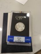 1883 Graded and Certified Uncirculated Carson City Silver Dollar