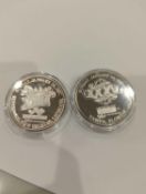 (2) Superbowl Silver 1 oz Coins