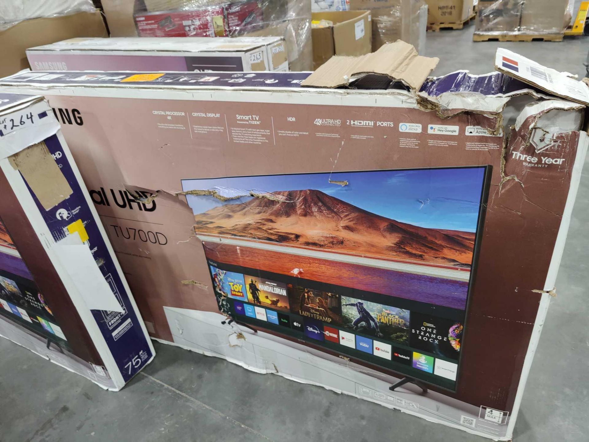two Samsung 75-in TVs - Image 3 of 5