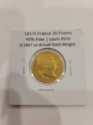 1817 Louis XVIII Gold Coin