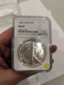 1986 Graded Silver Eagle (first year minted)