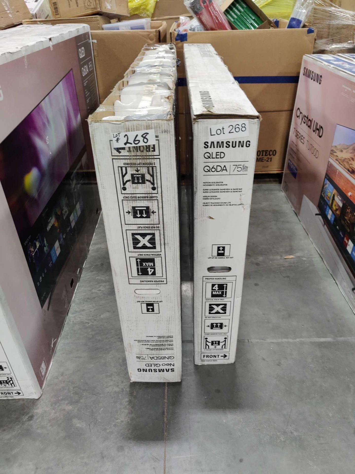 two Samsung 75-in TVs