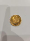 1913 Denmark 20 Kroner Gold Coin .2592 oz of (1/4 oz) of gold