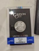 1884 Graded and Certified Uncirculated Carson City Silver Dollar