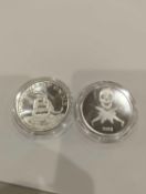 Don't tread on me and skull 1 oz silver coins