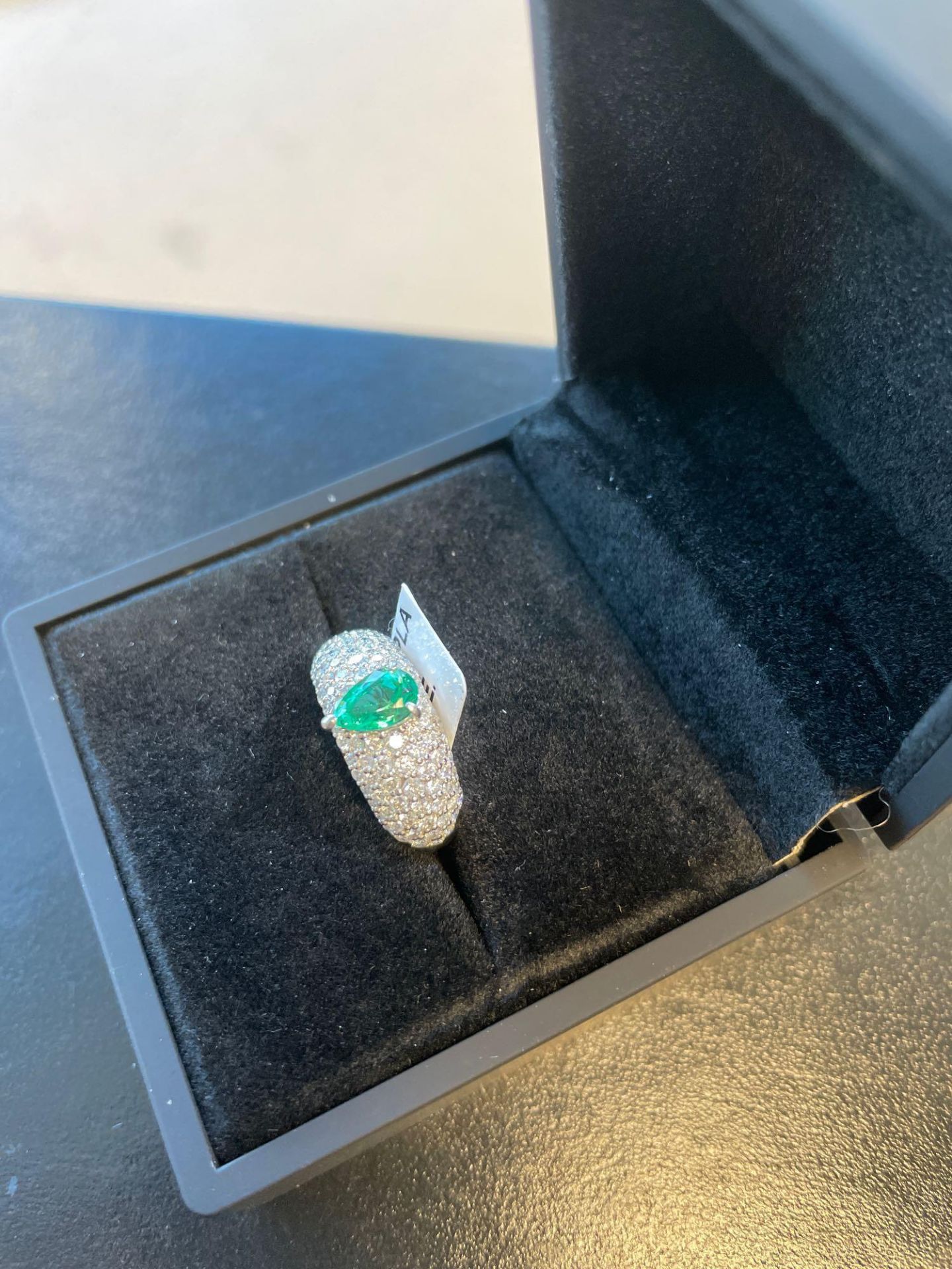 Platinum Emerald & Diamond Ring .78 emerald/1.17 ctw Diamond size 4.5? - Image 2 of 5