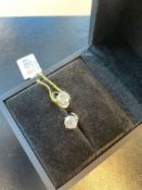 14kt White Gold cast & assembled diamond solitaire earrings
