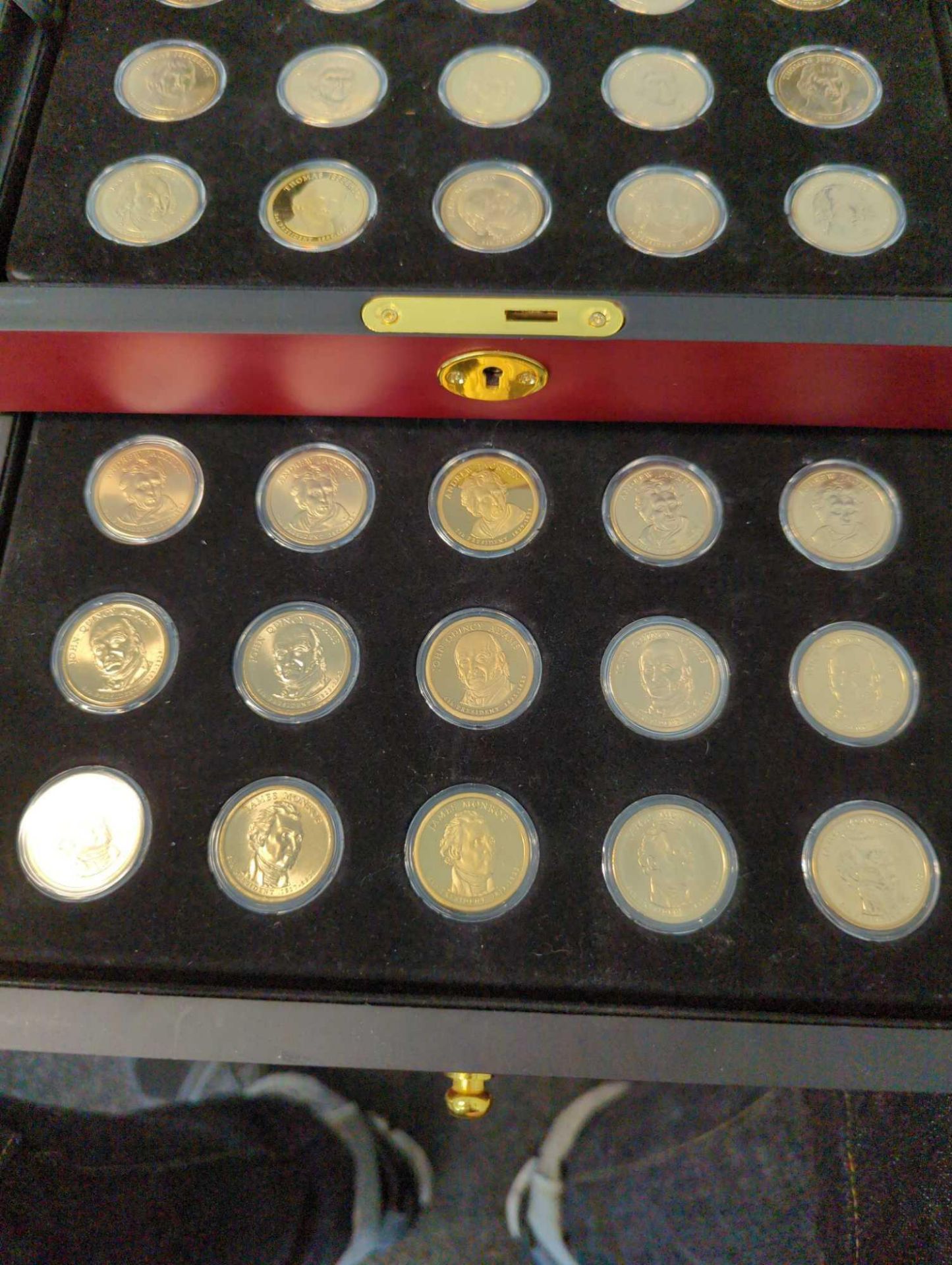 100 Presidential Boxed Golden Dollar Type Set w/ Wood Display Box - Image 6 of 18