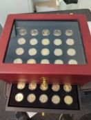 100 Presidential Boxed Golden Dollar Type Set w/ Wood Display Box