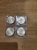 Set of 4 1983 Mexican Libertad 1 oz Silver, (4 oz silver)