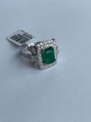 Emerald & Diamond Platinum Ring 2.36 ct Emerald/ 0.99 cts Diamond