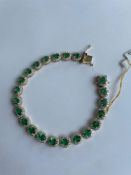 Emerald & Diamond Bracelet 14kt 7.38 cts Emerald/3.59 cts Diamond