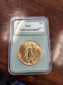Graded 1908 St Gaudens Gold coin