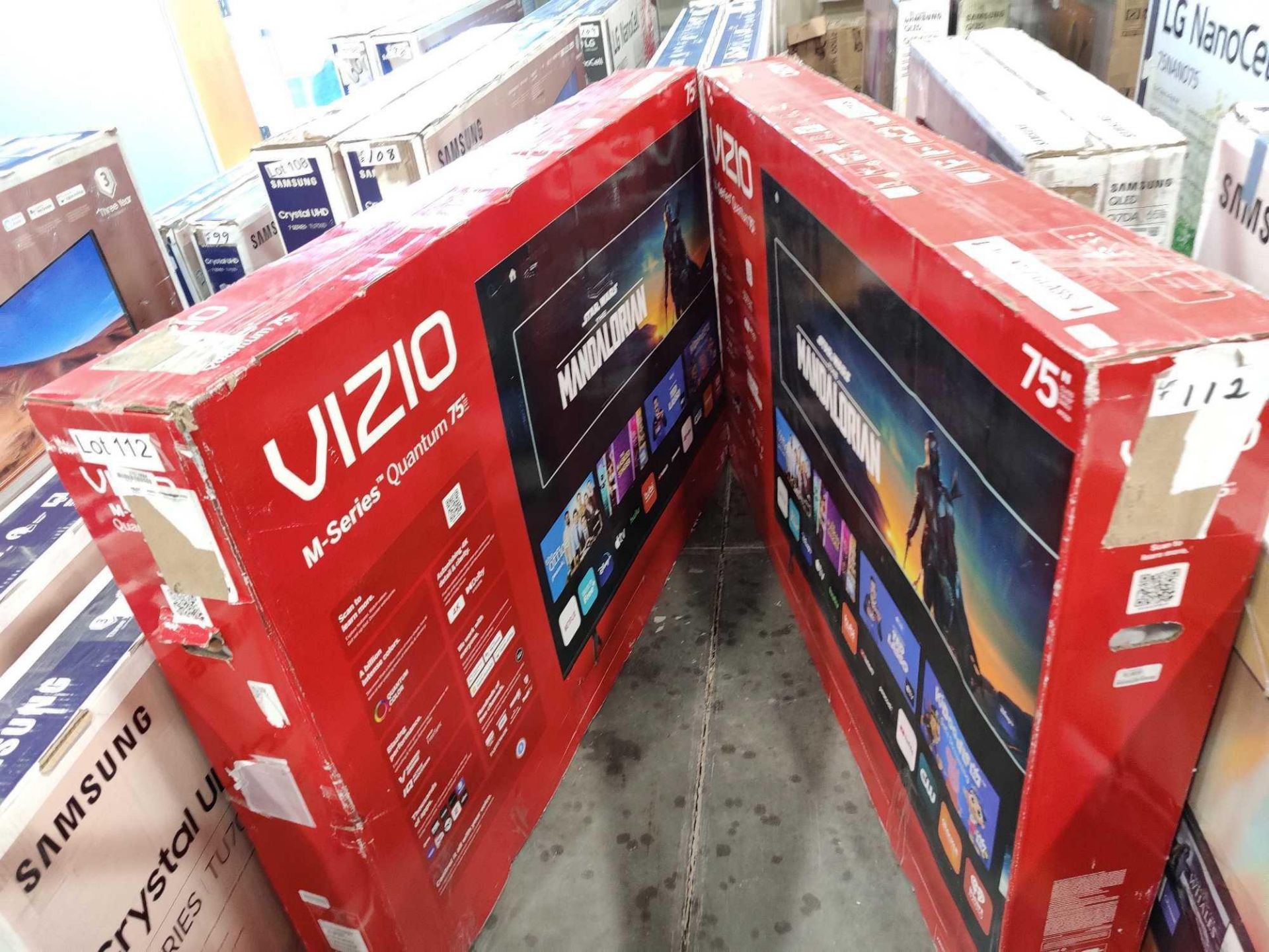 two Vizio 75 inch TVs - Image 4 of 6